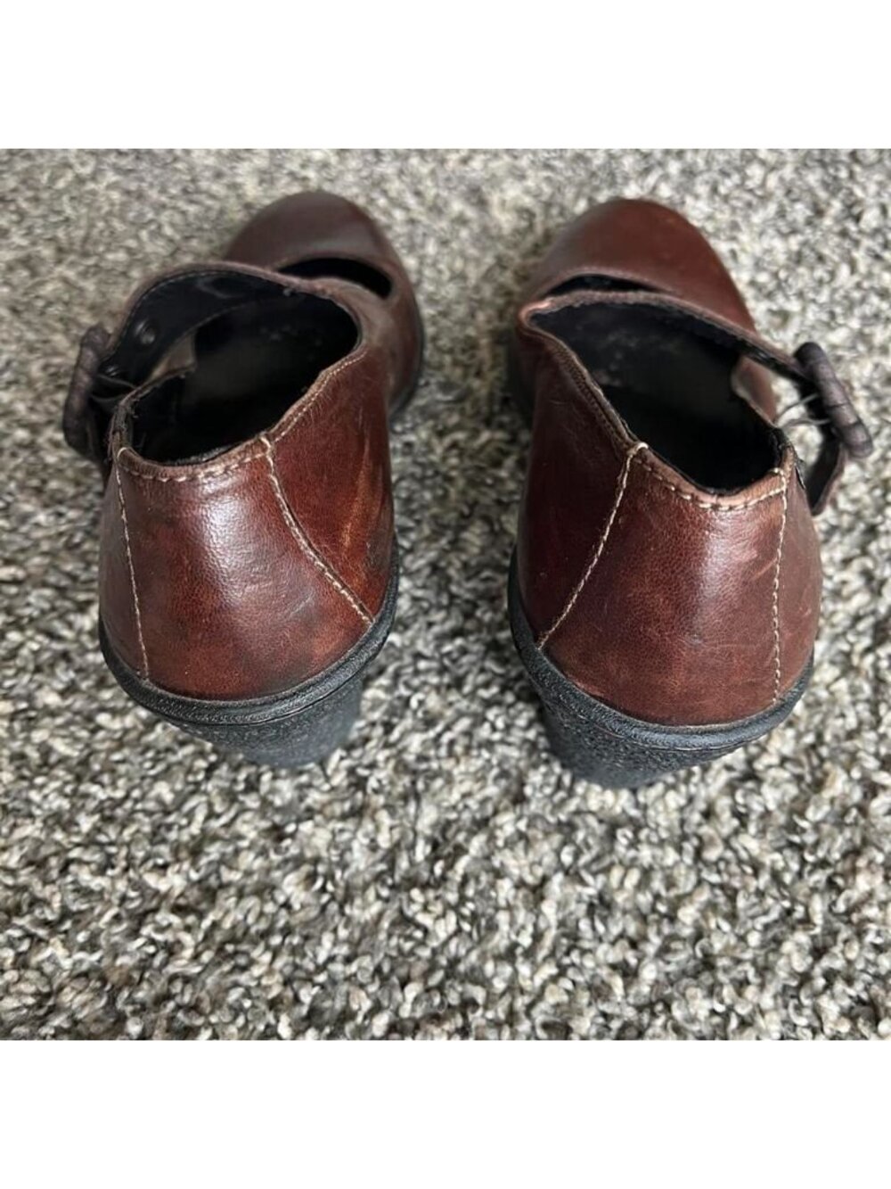 Vtg 90s Camper Brown Leather Mary Jane Pumps Size 9 Cutesy Traditional Kawaii - Picture 6 of 8
